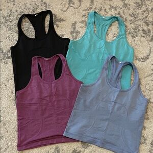 Lululemon Racerback Tank Top Set - Black, Teal, Purple, Blue